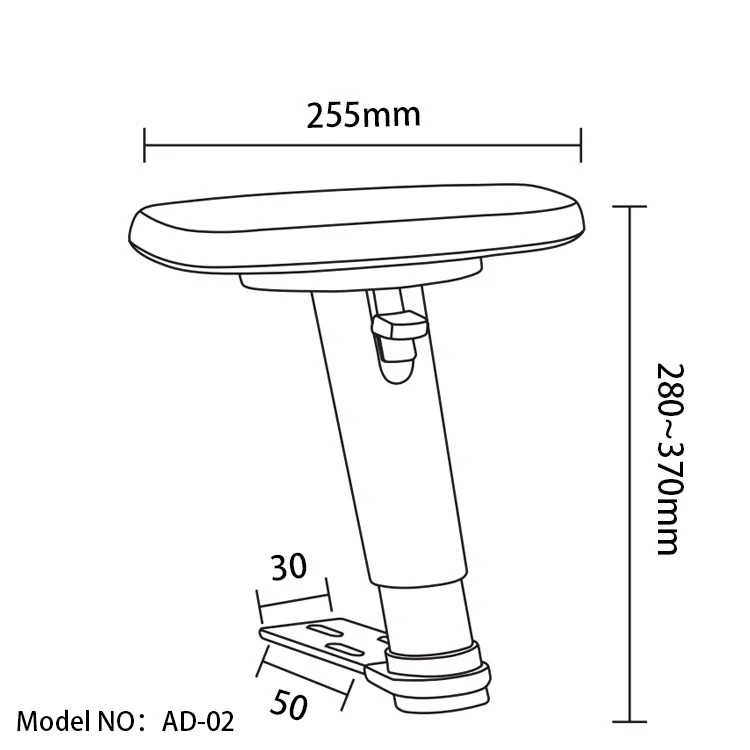 Cheaper price adjustable office chair parts 3D chair armrest accessory made from plyamide
