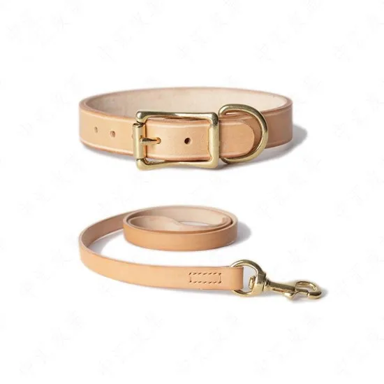 High Quality Vintage Handmade Customized Genuine Leather Belt Keychain Dog Collar Craft Product Vegetable Tanned Saddle Leather