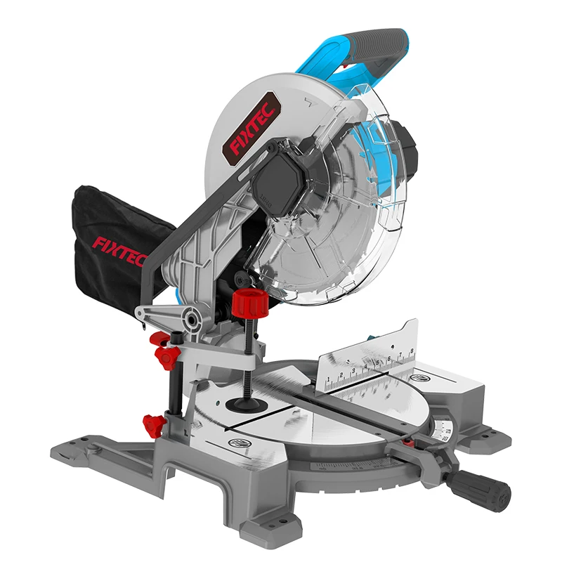 FIXTEC 255mm Power Cut-off Mitre Saw Aluminum Wood Cutting Machine 2000W Electric Compound Sliding Miter Saw
