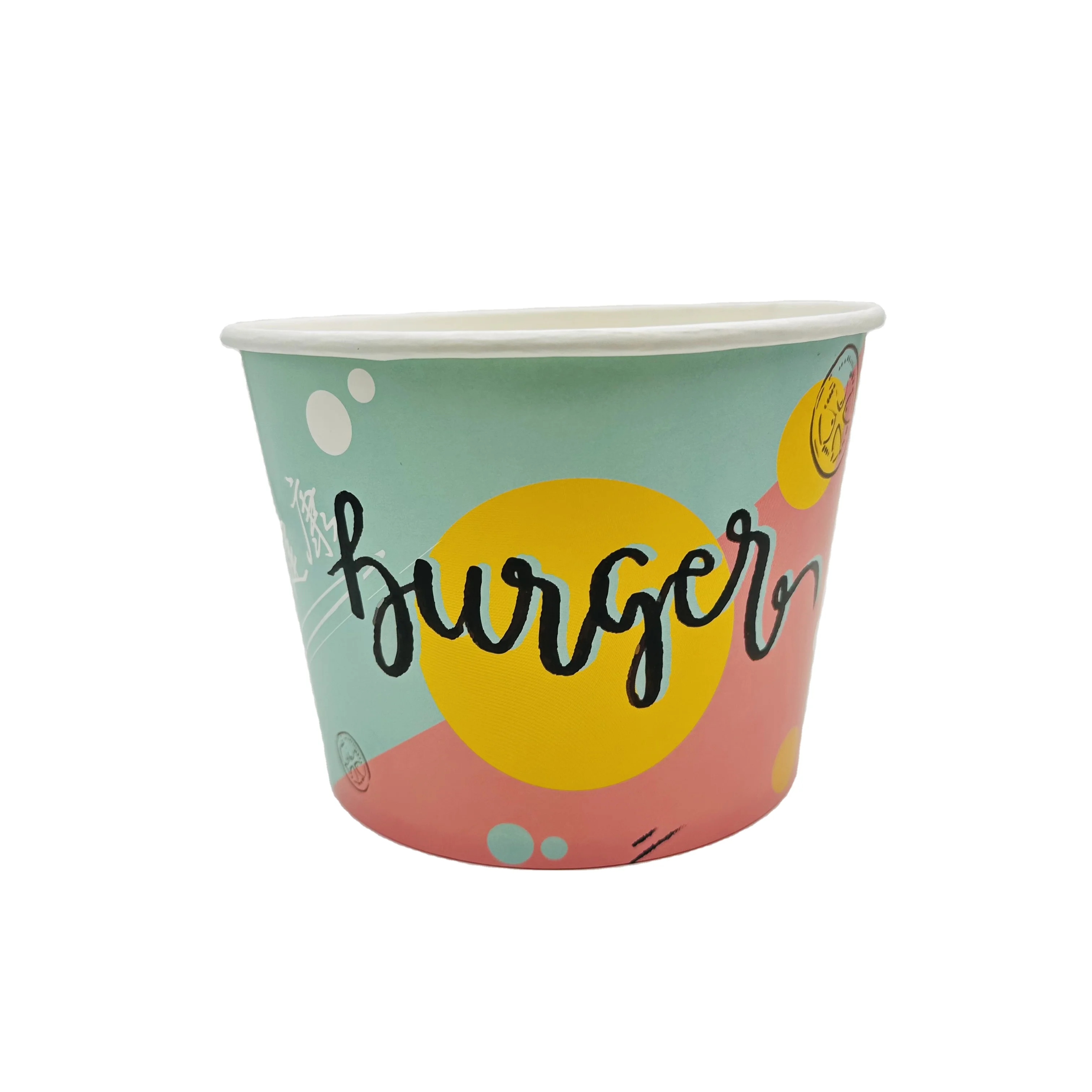 Wholesale Custom Disposable Paper Popcorn Buckets Popcorn Branded Paper Cups Bowls Bucket For Popcorn