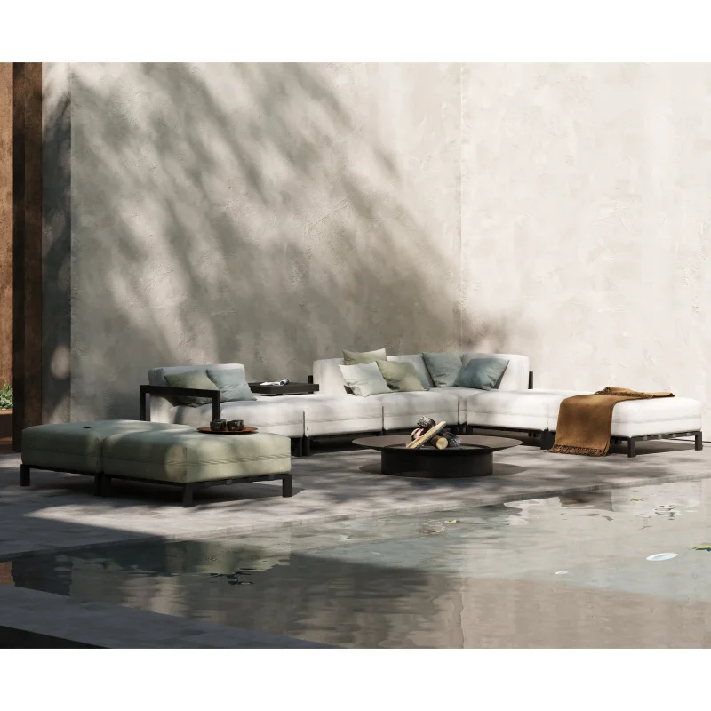 Modern garden outdoor furniture metal one seat sofa  for Courtyard