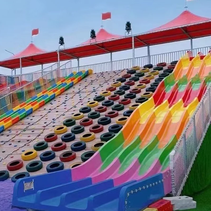 Stainless steel slides  Outdoor  amusement park  plastic rainbow snow dry slide Plastic Slide  Outdoor playground equipment