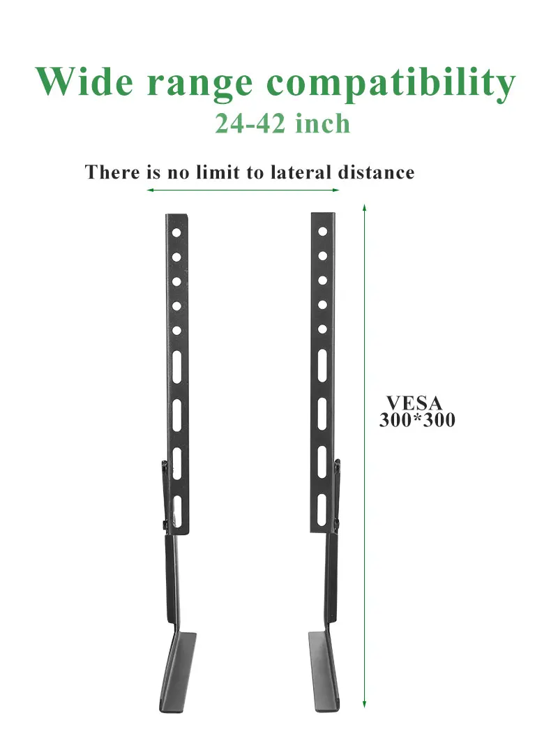 Manufacturer customized Steel Metal Dispaly Universal Cold Rolled Steel VESA 300*300 desktop computer bamboo monitor stand