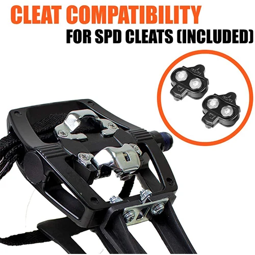 2022 New Product Bike Pedals Compatible 9/16' Pedals Cleats Included Bicycle Pedals With Toe Clips