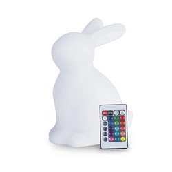 BSCI Manufacturer OEM RGB Remote Color Changing Cordless Rechargeable Huggable Cute Bunny Smart LED Night Light Table Lamp