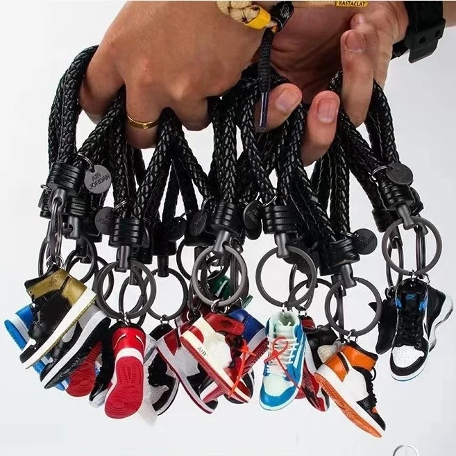 
 Pvc Mini 3d Air Jordan 1 4 Yeezy Shoes Llaveros Basketball Sneaker Keychain With Box   (62068536365)