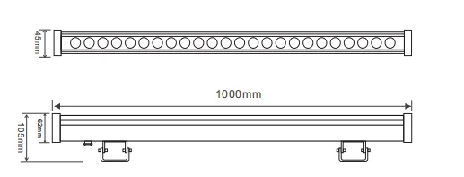 building/hotel/car wash decoration aluminum waterproof IP65 36W RGB DMX Controlled Led Wall Washer light