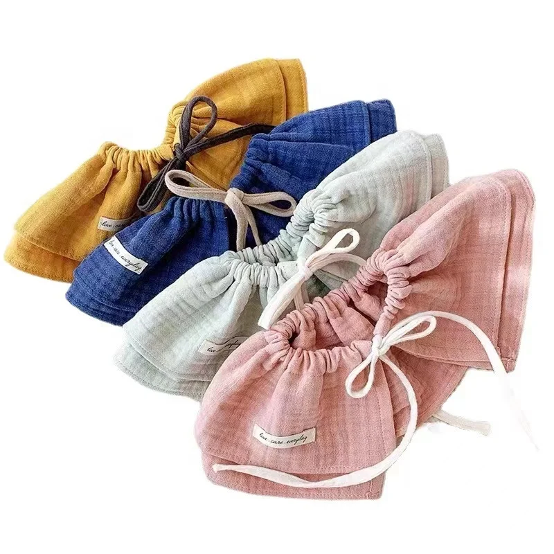 Amazon Hot Selling  Ins Style Baby Bibs 100% Organic Cotton Muslin Baby Bandana Bibs