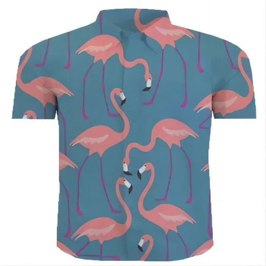 wholesale 100% polyester sublimation short sleeve shirt custom logo hawaii sublimation t shirts for men quick dry beach shirt