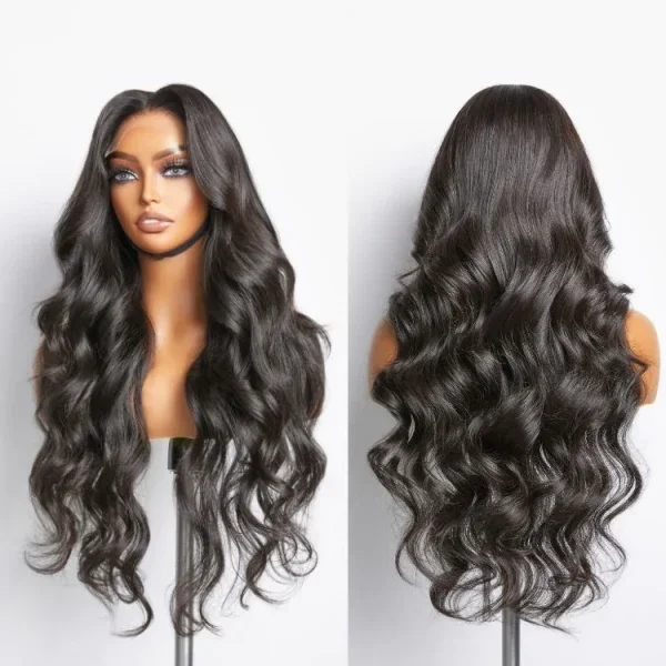Wholesale Body Wave Synthetic Hair Ombre Colored Synthetic Wigs With Middle Part Lace Natural Hair Wigs Fiber Wigs