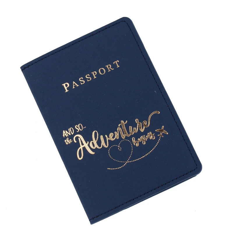ZR909 Passport Bag Gold Stamping Multi-color Aircraft Pattern Leather Hand Sewn PU Passport Clip Custom Logo Passport Cover