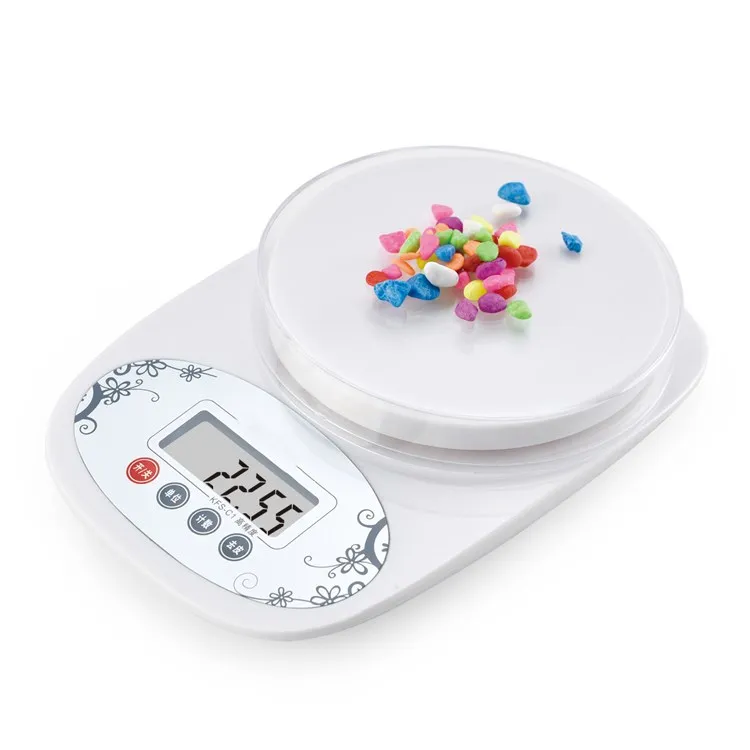 5kg Digital Balance High Accuracy Portable Weighing Smart Kitchen Food Weight Measurement Electronic Scale With Removable Bowl