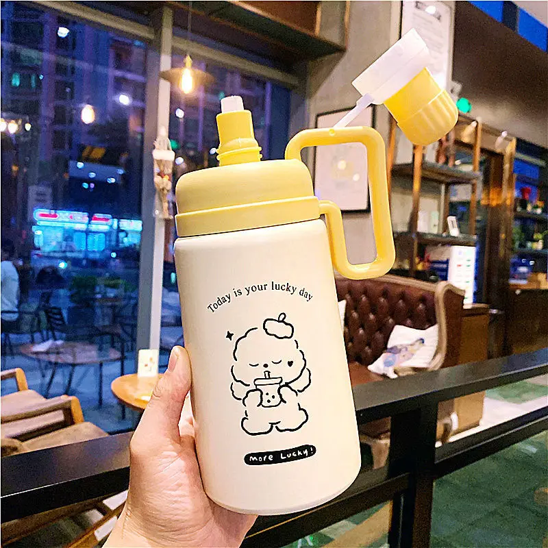 800ml  Portable Jug Stainless steel Fitness Water bottle With Big Handle Customized Logo Water Bottle Outdoor