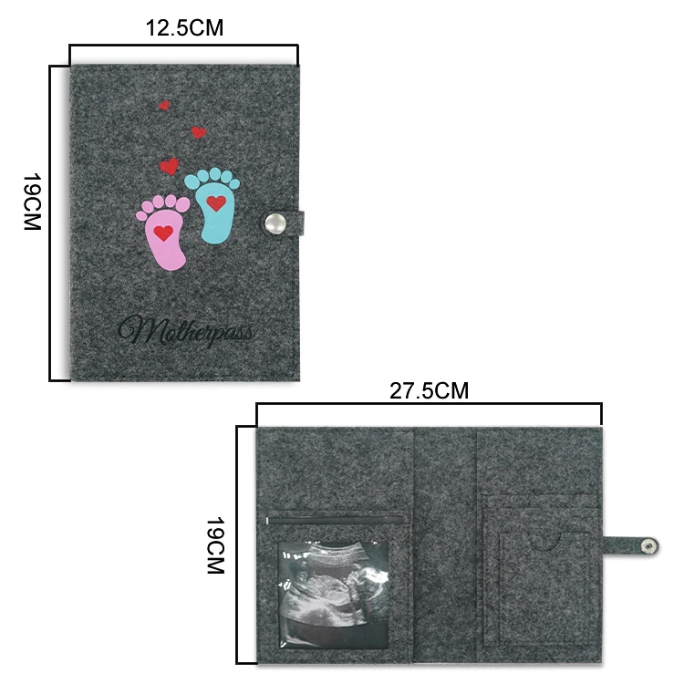 Reach Awarded Felt Mother Maternity Passport Cover Best Gift for the German Moms with 7 Pockets for Different Files