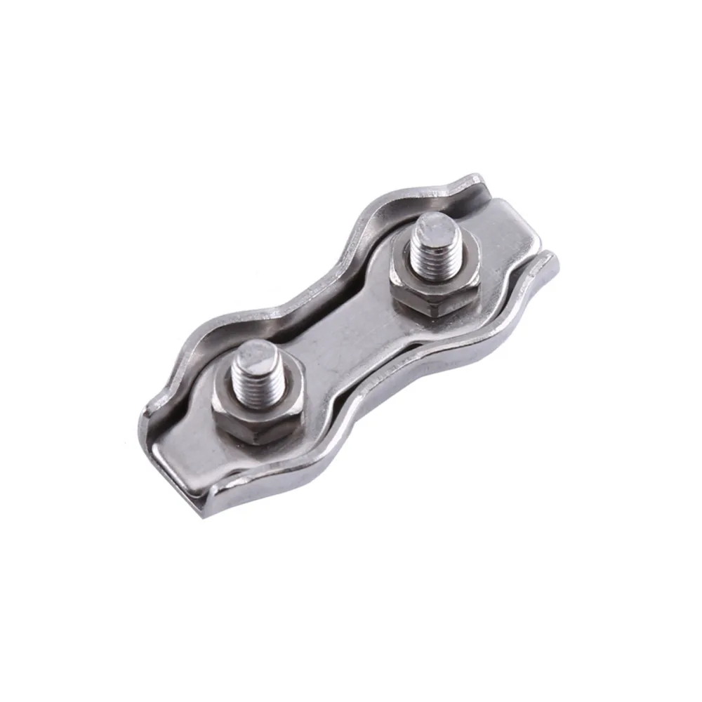 10Pcs M3 3mm Duplex Clips Stainless Steel Wire Cable Rope Grips Clamps Caliper