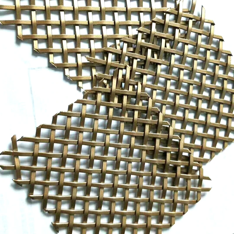 Customized decorative metal mesh woven crimped mesh decorative metal architectural woven mesh