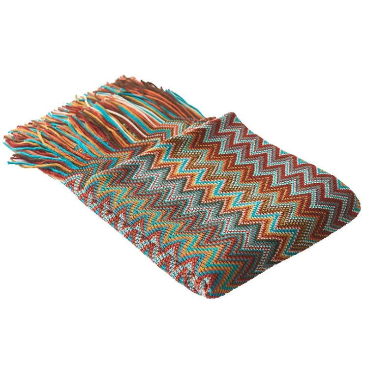 Amazon hotsale bohemian knitted blanket