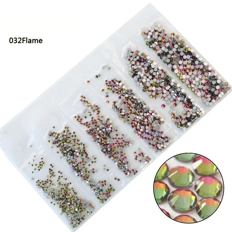 Glitter Crystal Clear Nail Art 3D Beads Diamonds Resin Stone Crystal Flat Bottom