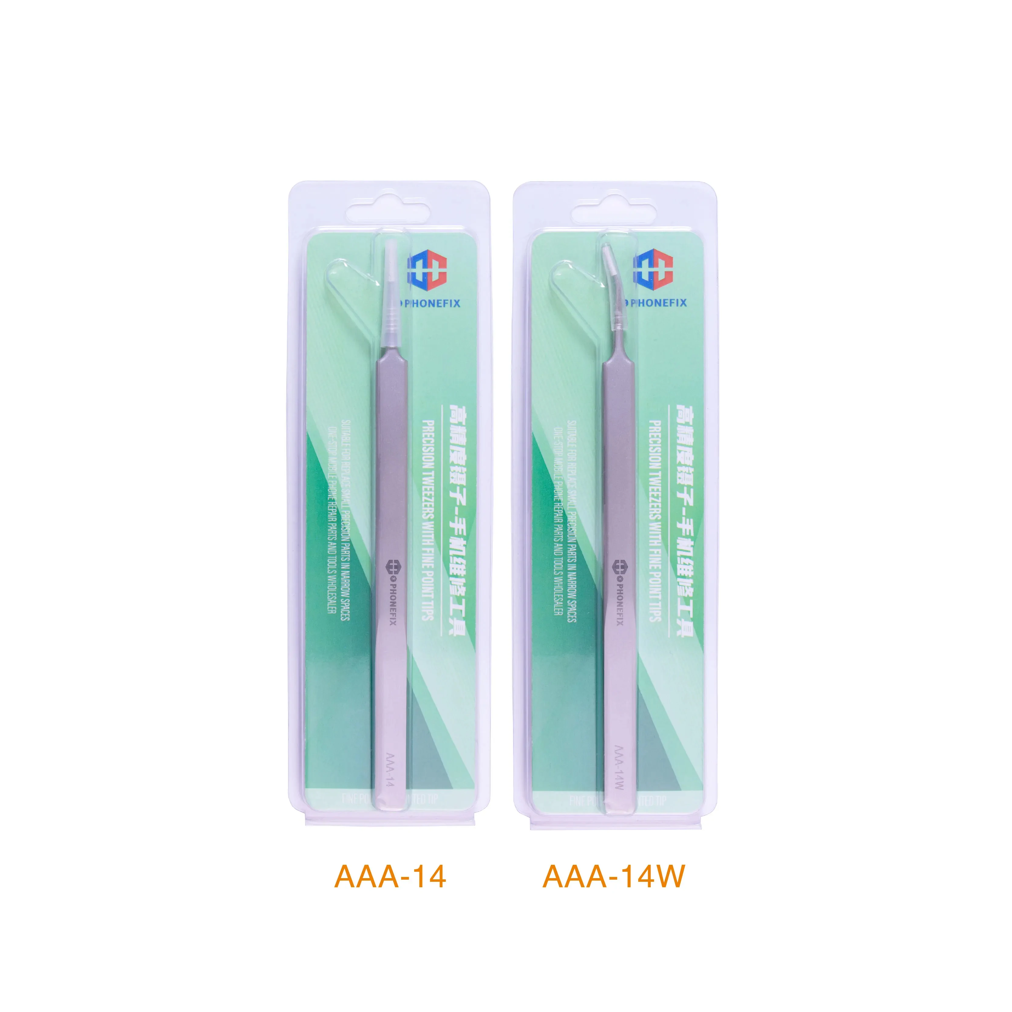 AAA-14W/AAA-14 High-Precision Tweezers For Phone Mobile Motherboard BGA Stainless Curved Straight Tip Electronics Tweezers Tool