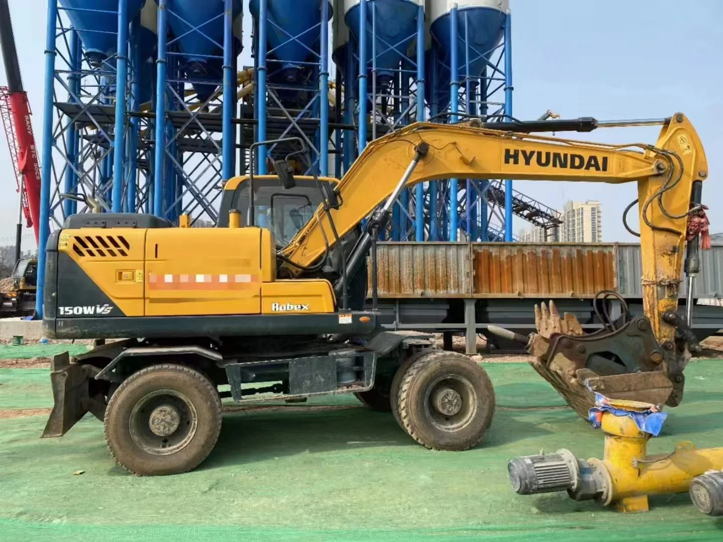 Good Working Used Hyundai 150WVS Wheel Excavator Korean Excavators Second Hand for Sale