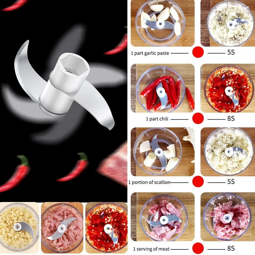 
Mini USB Wireless Electric Food Chopper for Vegetable Chili Meat Garlic 