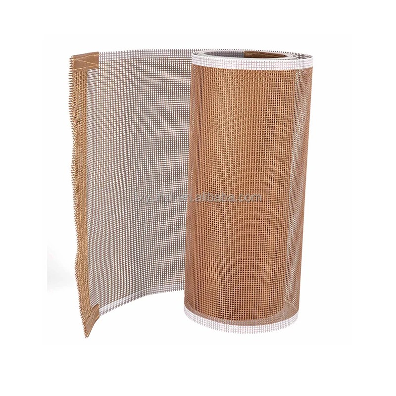 Customized Mesh Hole Microwave Drying PTFE coated Aramid Mesh Conveyor Belt
