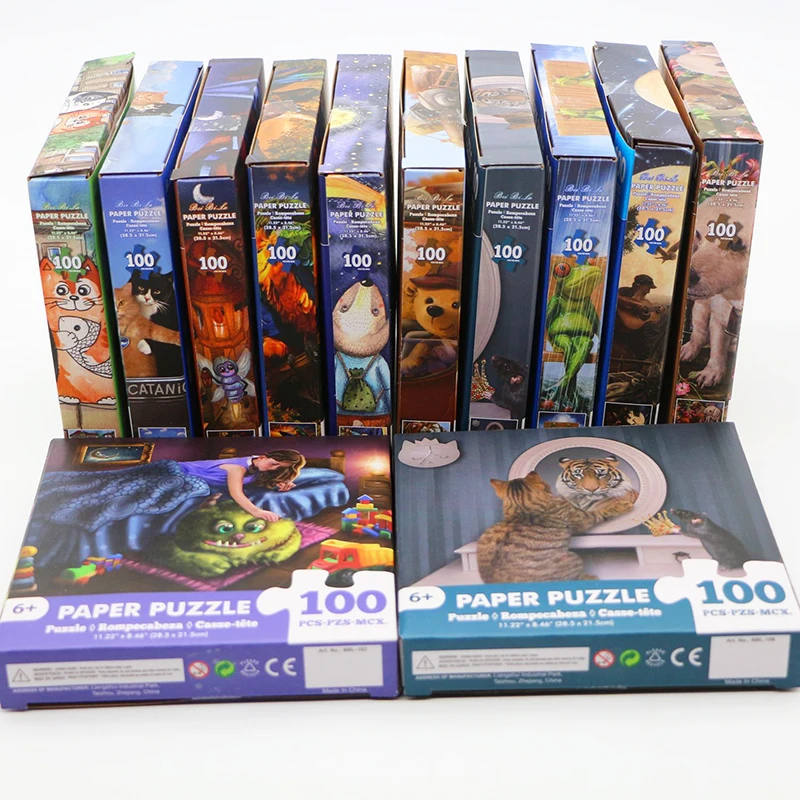 
2021 Amazon Hot Puzzle 100 Pieces Animal Kids Educational Toys Jigsaw Puzzle For Children 