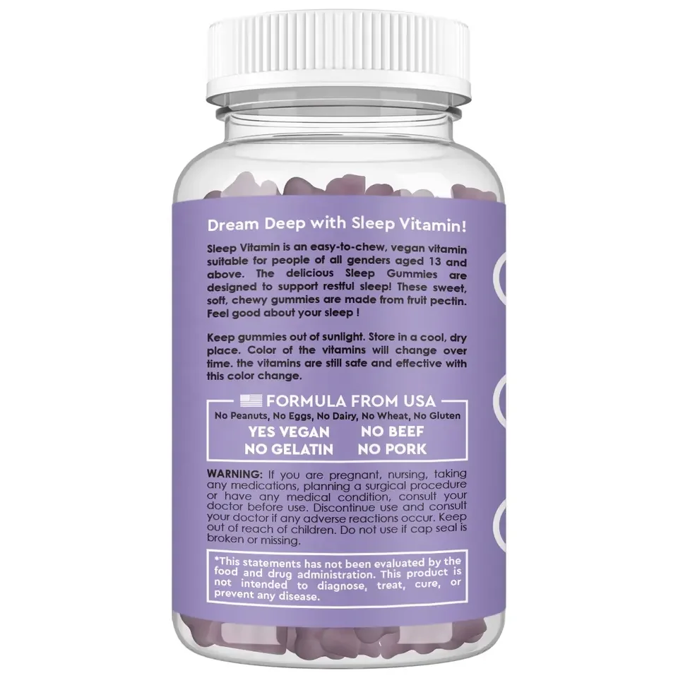 Biocaro OEM sleep gummies l- theanine melatonin gummy candy softgel capsules sleep aid food supplement for improve sleep quality