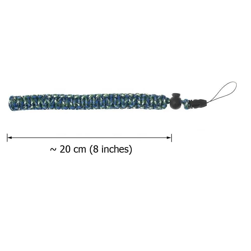 Adjustable camera wrist hand strap grip paracord braided wristband with quick release button for hiking and camping