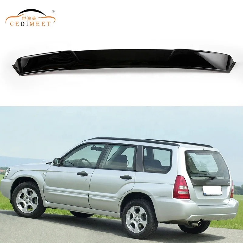 Black Rear Trunk Wing Lip Rear Spoiler Acrylic Material Roof Spoiler Car Exterior Rear Roof Spoiler For Subaru Forester 2003