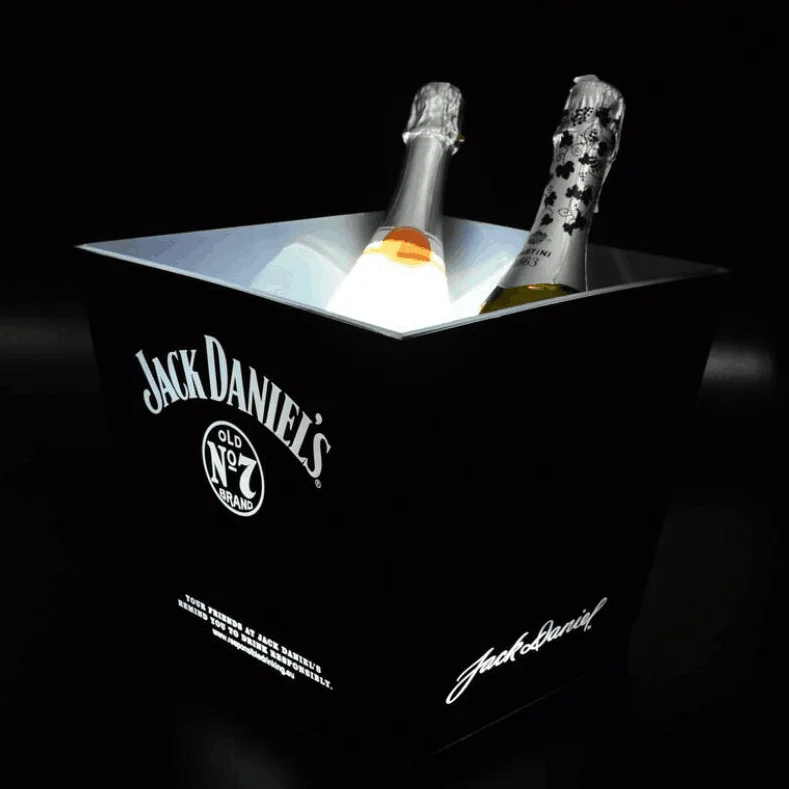 10L square shape pp LED illuminated ice bucket