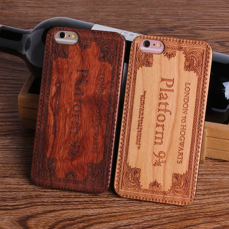 Wholesale Natural Solid wood Cell Phone Case Cover For Iphone/Samsung Pro rosewood TPU side protective wooden shell cover