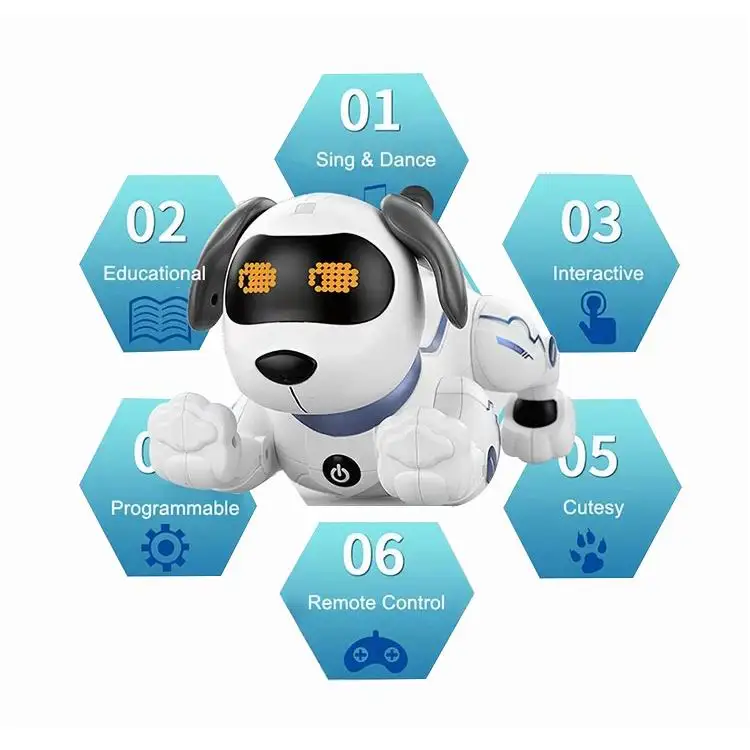 Интеллектуальная собака-робот с музыкой, игрушка-пуш-ап, дистанционное управление, щенок, игрушка для питомца
