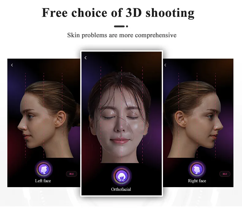 portable 3d AI face skin Diagnostics analyzer facial Tester scanner magic face mirror device skin analysis machine skin analyzer