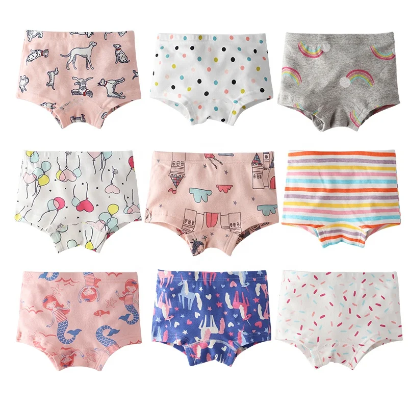 Детская одежда для маленьких девочек органического тонкого хлопкового нижнего белья трусы нижнее белье шорты плоский штаны разноцветные