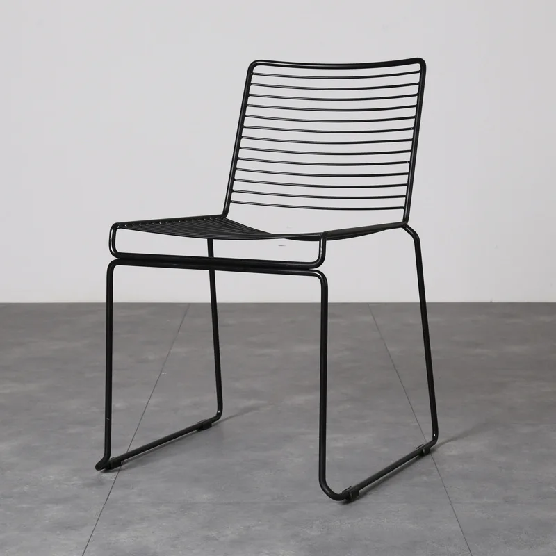 Wholesale Outdoor Garden Restaurant Metal Frame Leather Cushion Design Metal Dining Chair