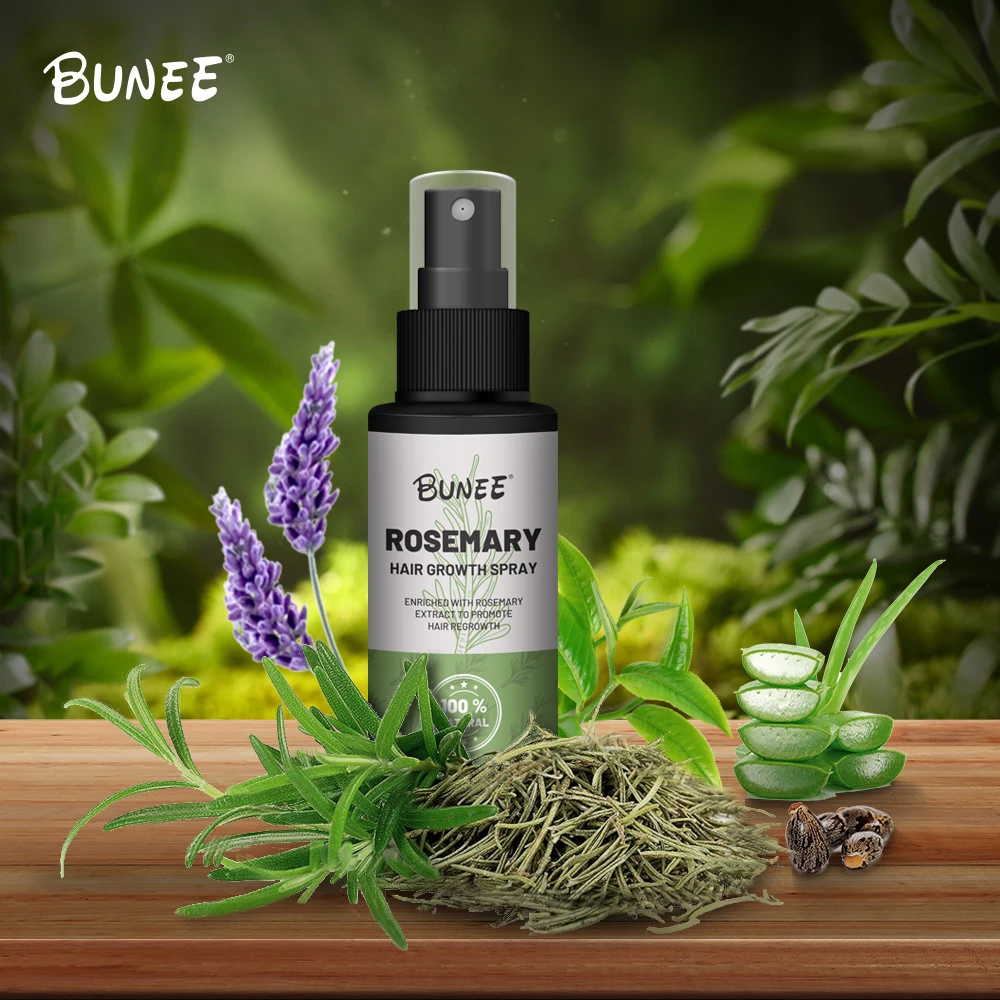 Private Label 120ml Natural Deep Hydrating Rice Water Rosemary Extract Hair Spray for Hair Growth with Biotin