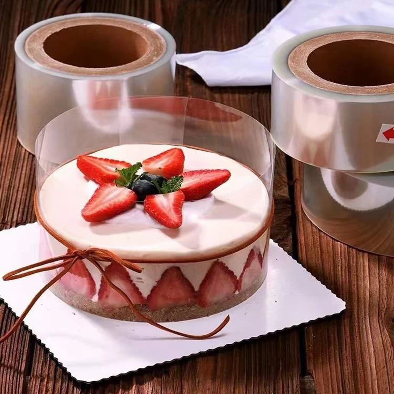 Food Grade Plastic Cake Collars Rim Rolls Transparent Clear Cake Strips For Chocolate Mousse Baking Decoration Baking Decorate
