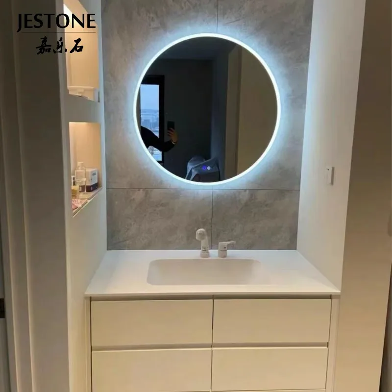 Modern Custom Made Bathroom Corians Solid Surface Kitchen Integrated Vanity Sinks