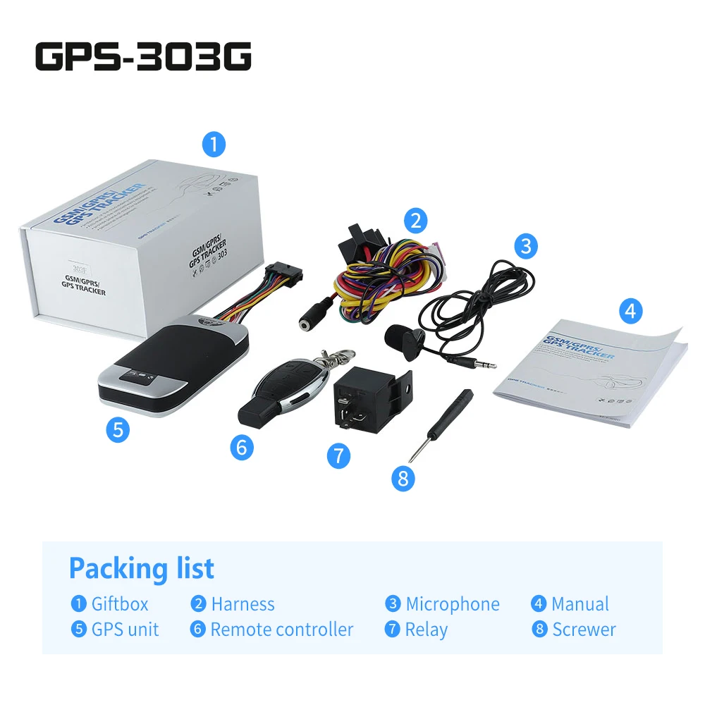 coban manufacturer 303f gps car tracker support 5 phone number with fuel sensor cut off power remotely