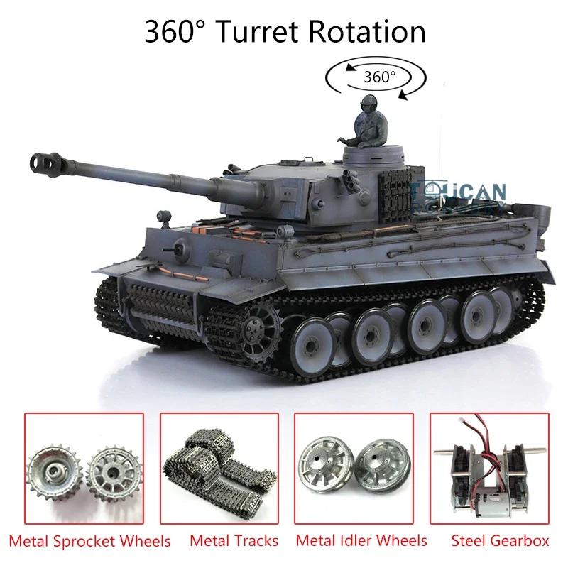 Heng длинный Модернизированный Ver 1/16TK7.0 немецкий Tiger I RC Танк 3818 металлические гусеницы BB стрельба военная модель игрушка