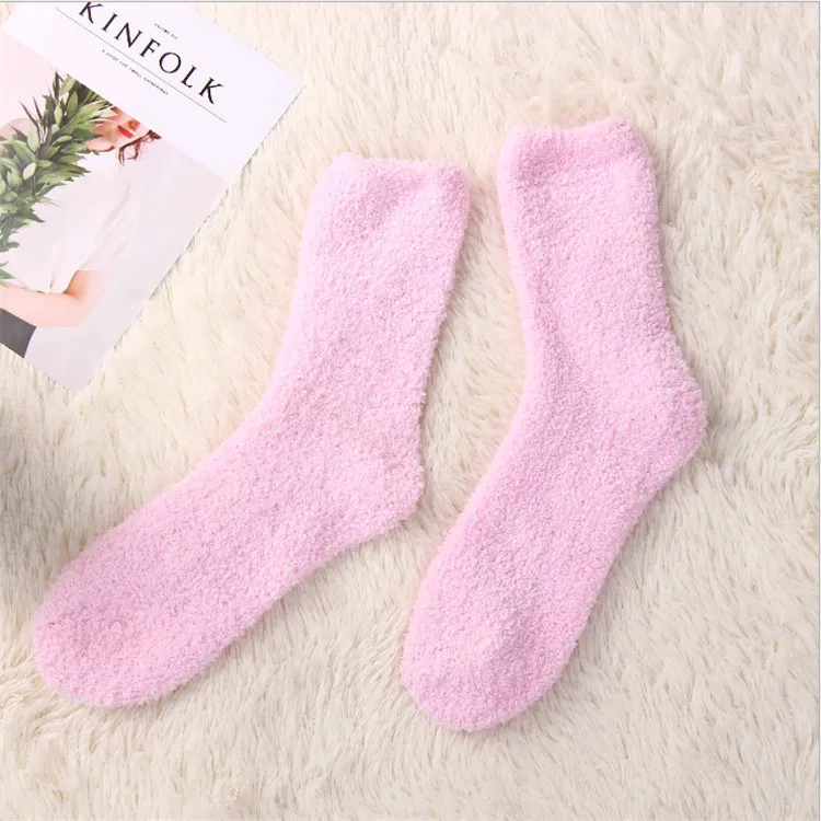 Wholesale thermal fuzzy terry socks winter  indoor women  fluffy unisex  cozy socks