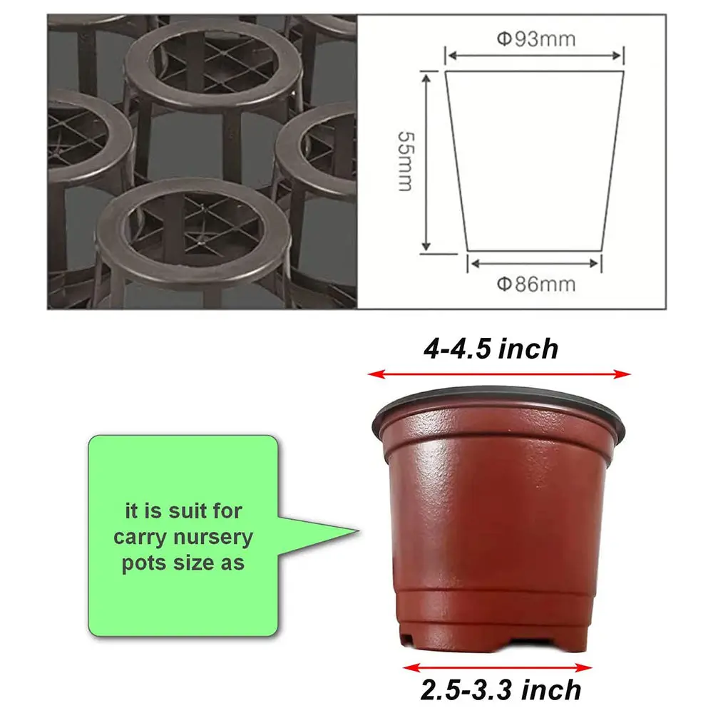 298 Phalaenopsis Plastic Flower Pot Feet Tray New Black Seedling Bracket Planting Tray 12-Hole 15-Hole Plastic Flower Rack