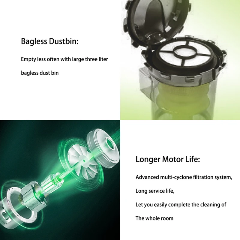 Shiny XL-816 Unique Power Flow Technology Multi Cyclone Bagless Household Canister Vacuum Cleaner