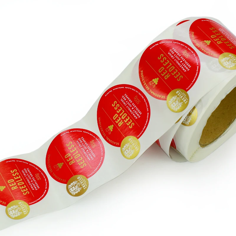 Custom Logo Sticker, Custom Printed Waterproof Box Label Fruit Label Adhesive Round Logo Sticker