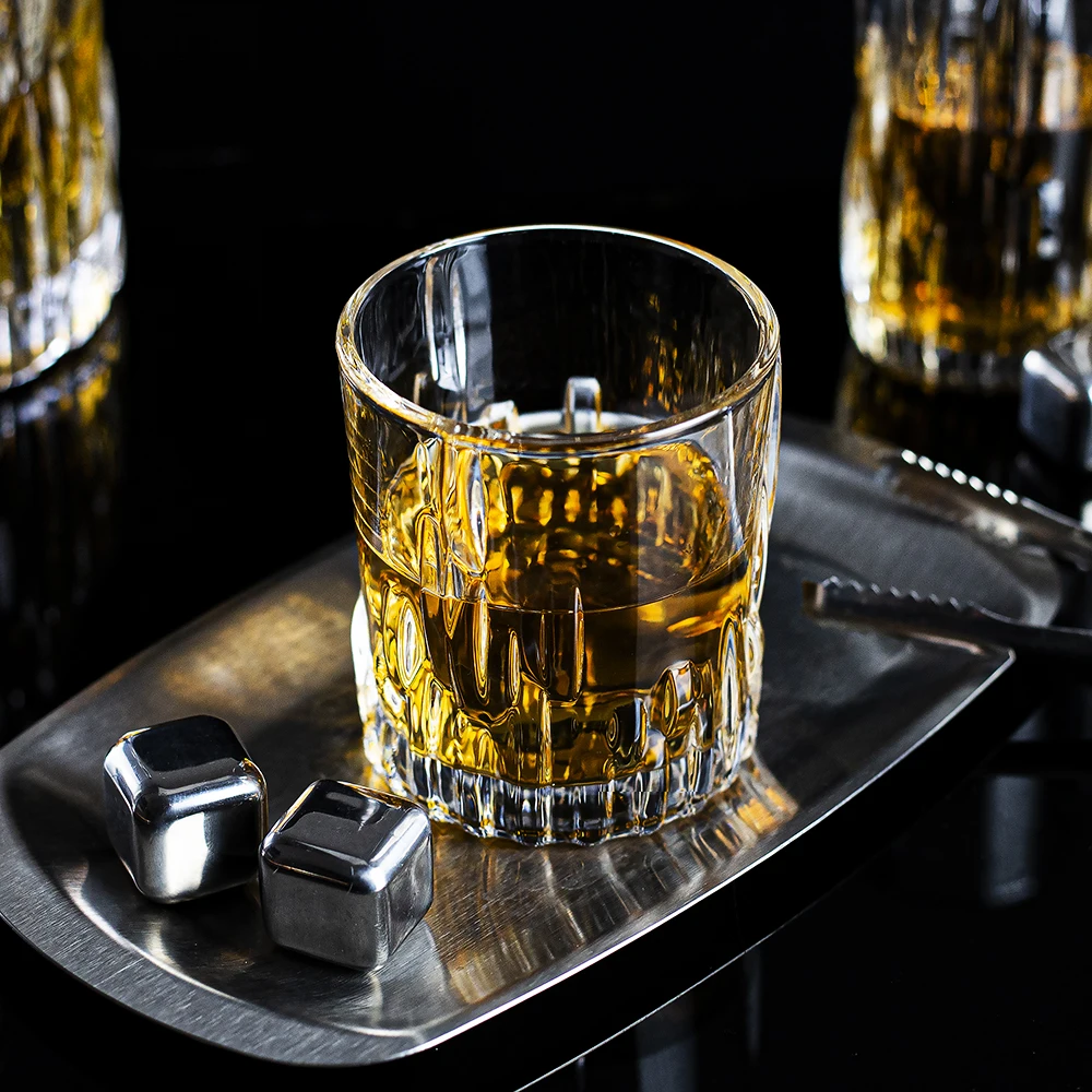 Factory Wholesale 300 ml Engraved Whisky Glass Fashioned Rock Glass Whiskey glasses for Bourbon Rum Whisky