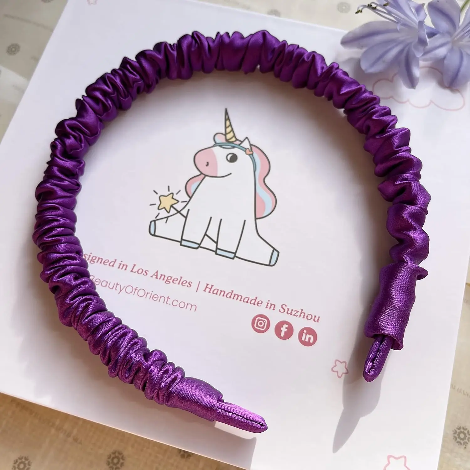 Custom Logo and Package Premium Mulberrry Silk Headbands for Women and Girls Women Hair Accessories Head Tie Wrap Knot Hair Band