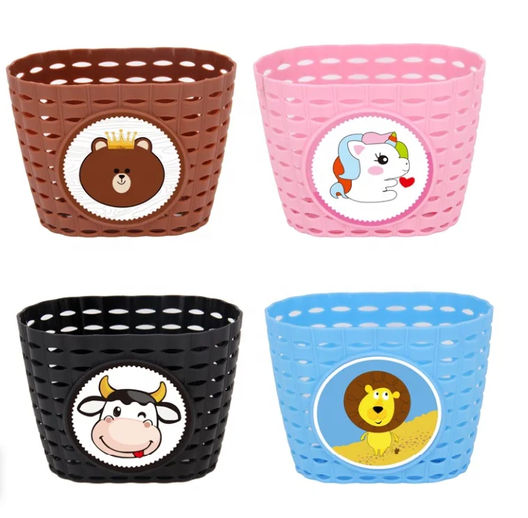 vintage baby kids front bicycle rattan rack folding basket detachable wholesale black