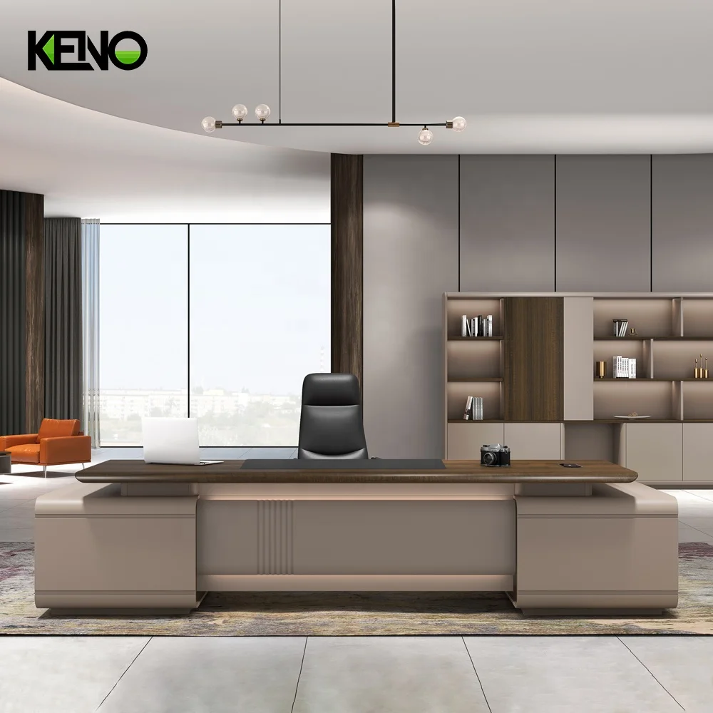 Boss Luxury Large Modern Mesa De Escritorio Foshan Black Office Work President Table Complete Computer CEO Desk with Drawer