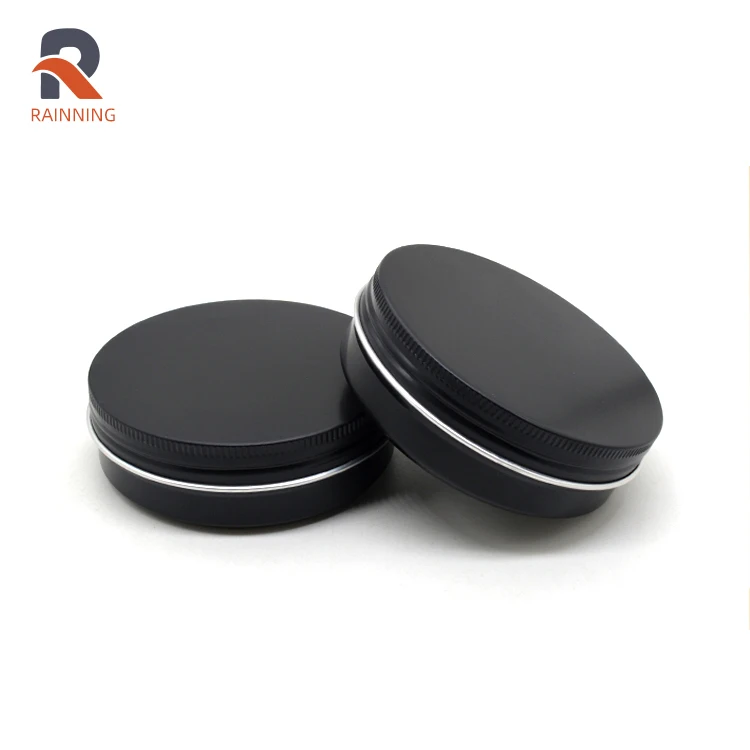 Low MOQ Factory price 100 ml Black Color Custom Aluminum Jar Candle Tin